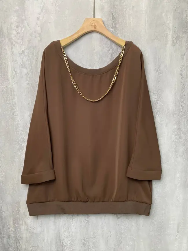 Блуза с цепью 4993 Размер 44 фото 4