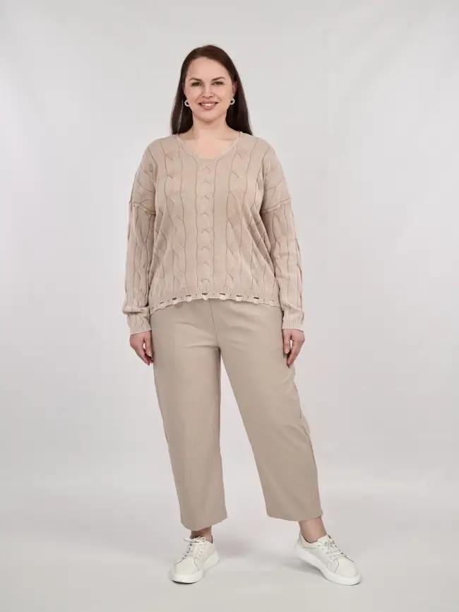 Джемпер Италия косы 3388 Размер 50-58 фото 79