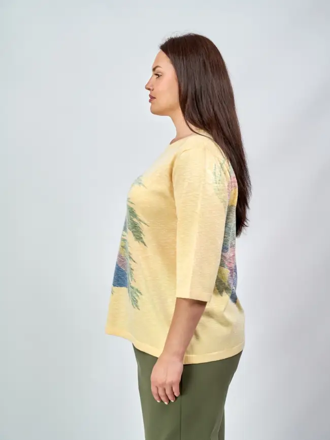 Джемпер облегченный с принтом 1006 Размер 50-58 фото 48