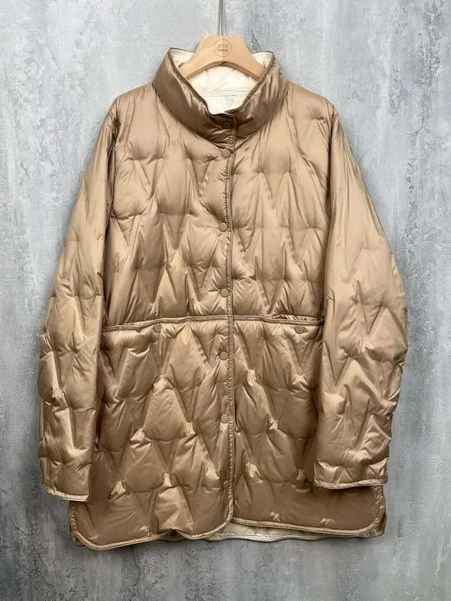 Удлинённая пуховая куртка 90312 Размеры 46-52 фото 8