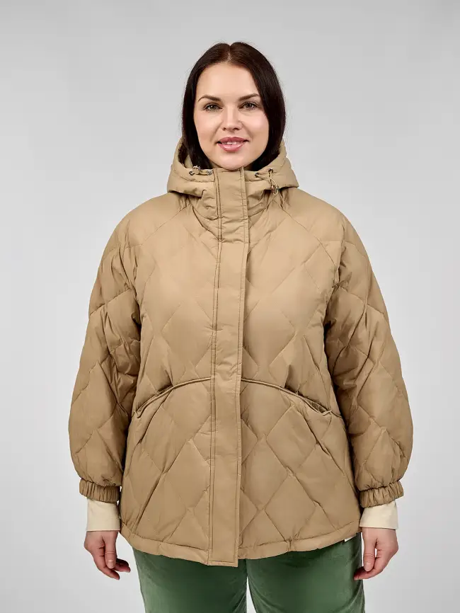 Стеганая куртка с капюшоном 8815 Размер 48-54 фото 1