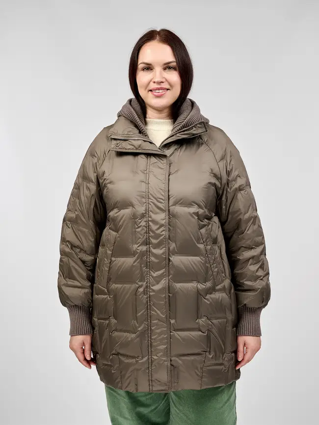 Пальто с вязаным капюшоном №2 8893 Размер 50-56 фото 2