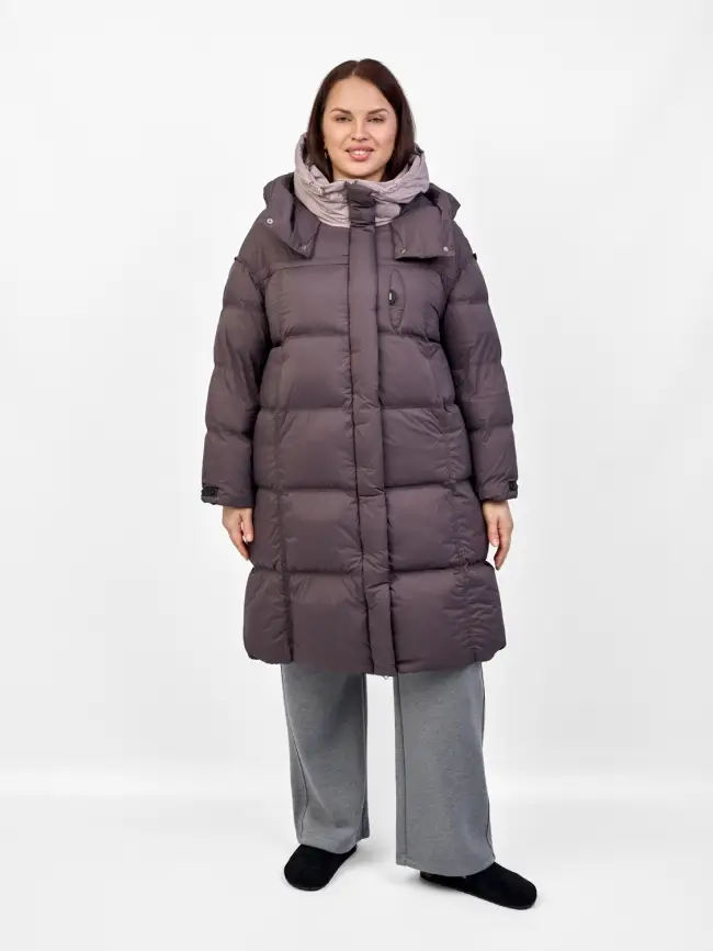 Пуховое пальто 8892 Размер 48-52 фото 2