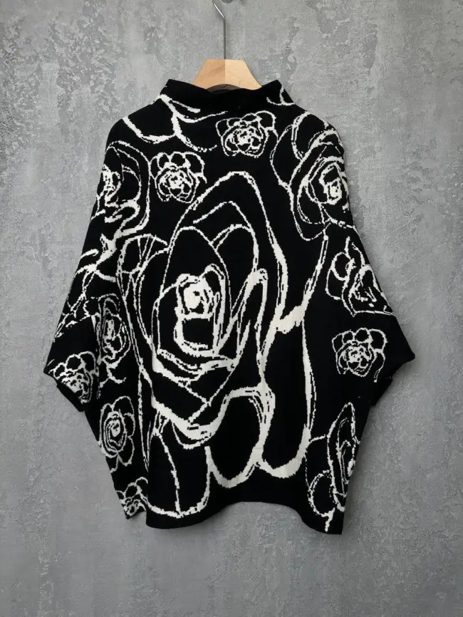 Джемпер "Цветочный принт" 0922 Размер 46-54 фото 22