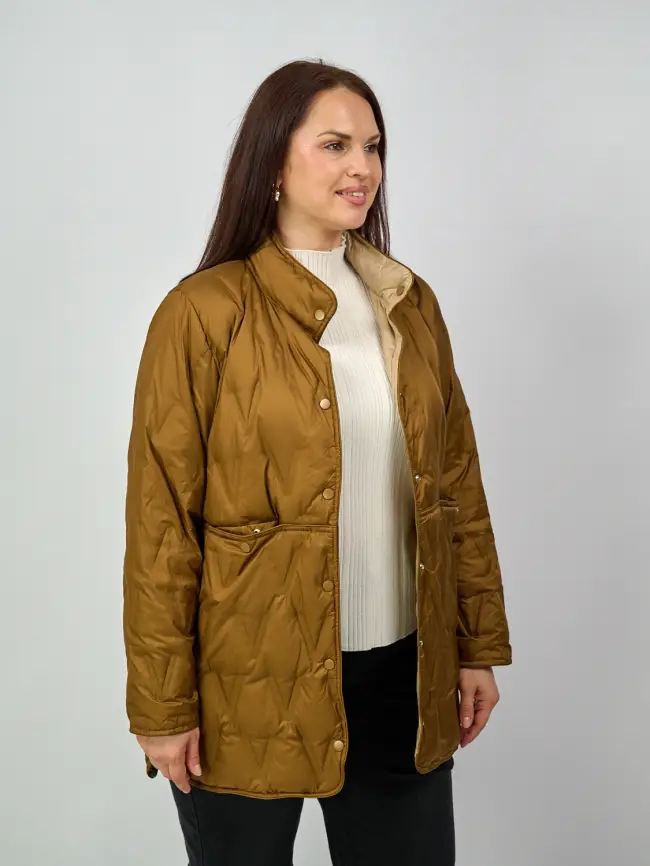 Удлинённая пуховая куртка 90312 Размеры 46-52 фото 14