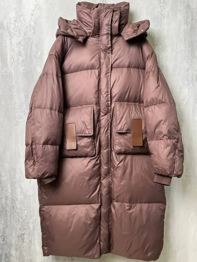 Пуховое пальто с кожаной вставкой 03741 Размер 48-54 фото 7