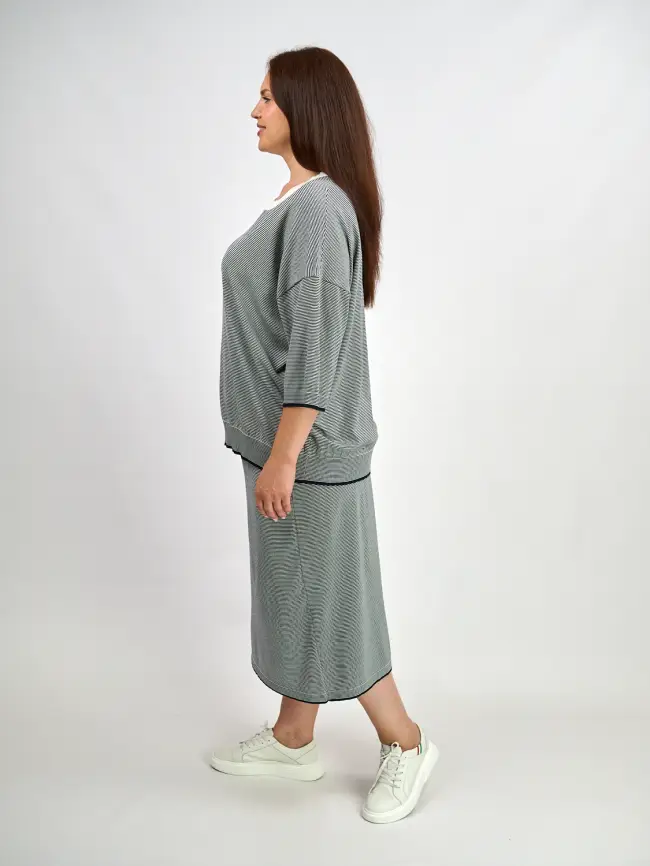 Юбка в полоску ЭттоПлюс 25416 Размер 54-58 фото 26