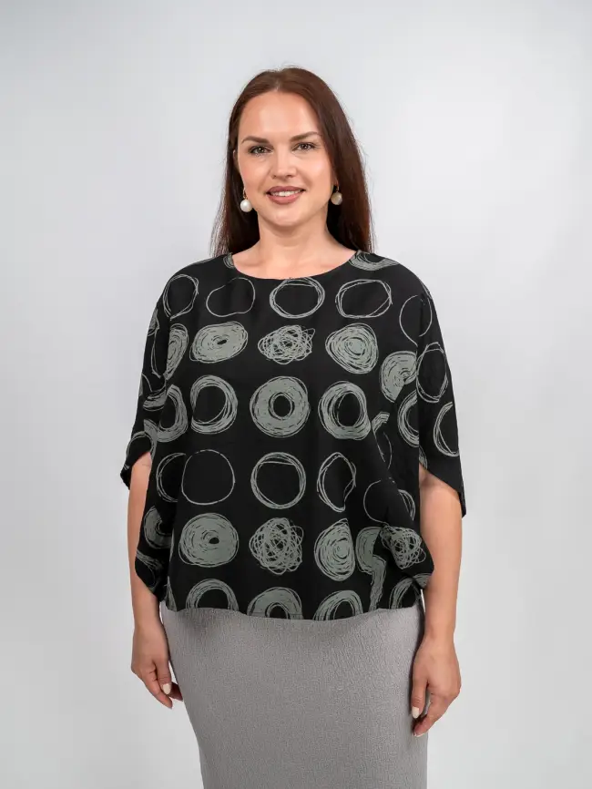 Блуза оверсайз ЭттоПлюс 31599 Размер 48-58 фото 22