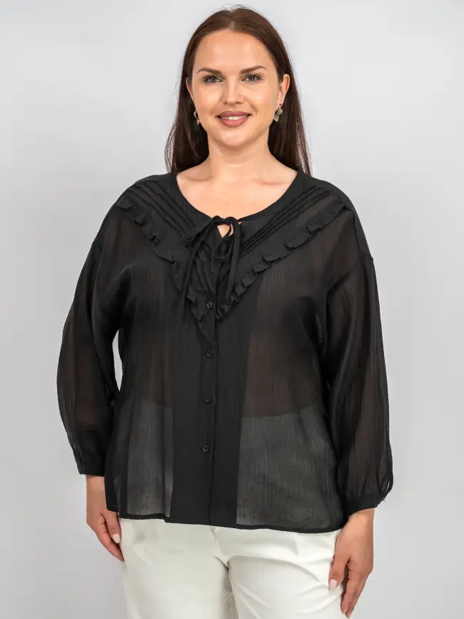 Блуза с оборками 7703 Размер 50-58 фото 1