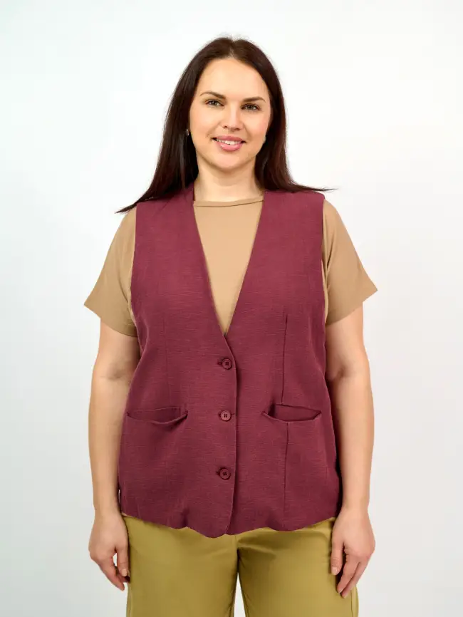 Удлиненный жилет 25018 Размер 50-58 фото 48