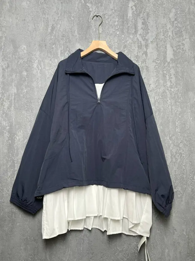 Анорак с вставкой 6152 размер 52- 58 фото 1