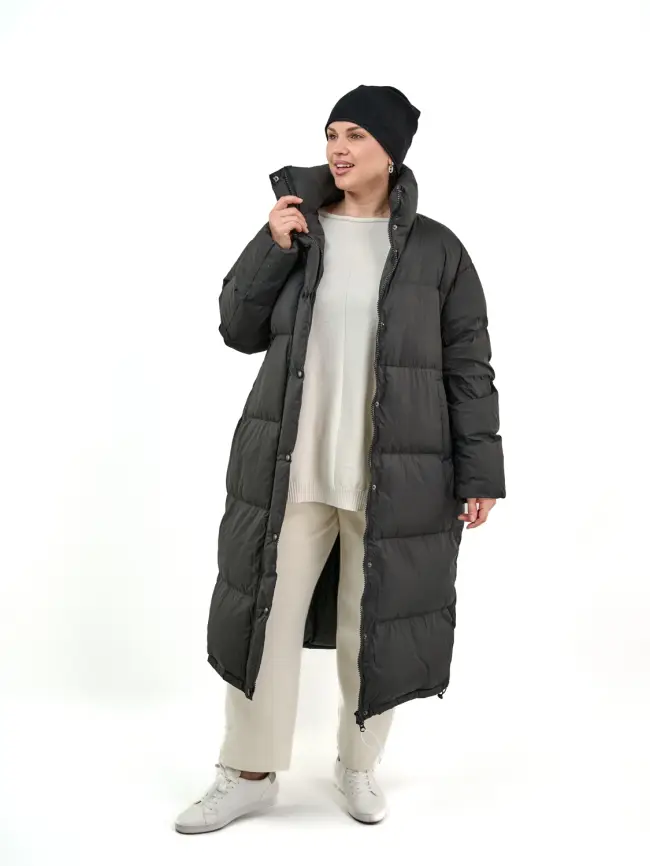 Пуховое пальто 9066 Размер 54-58 фото 10