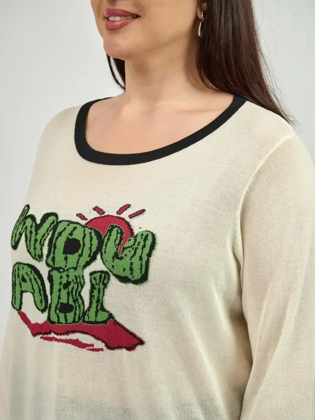 Джемпер с принтом 22717 размер 50- 58 фото 5