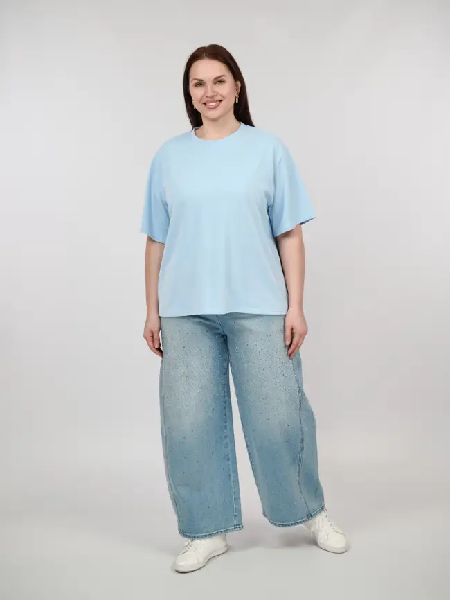 Джинсы в стразах 6788 Размеры 52-58 фото 19