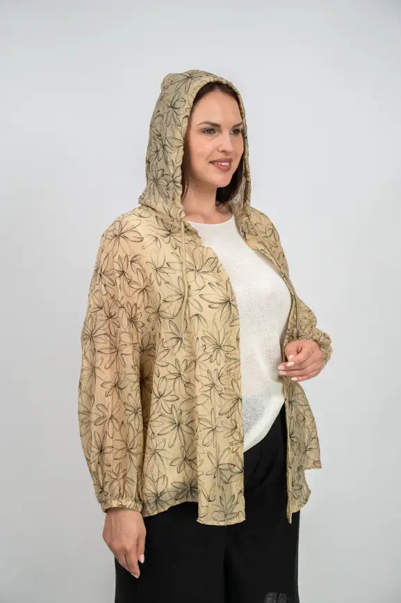 Ветровка-пыльник в цветок 9176 Размер 50-58 фото 28