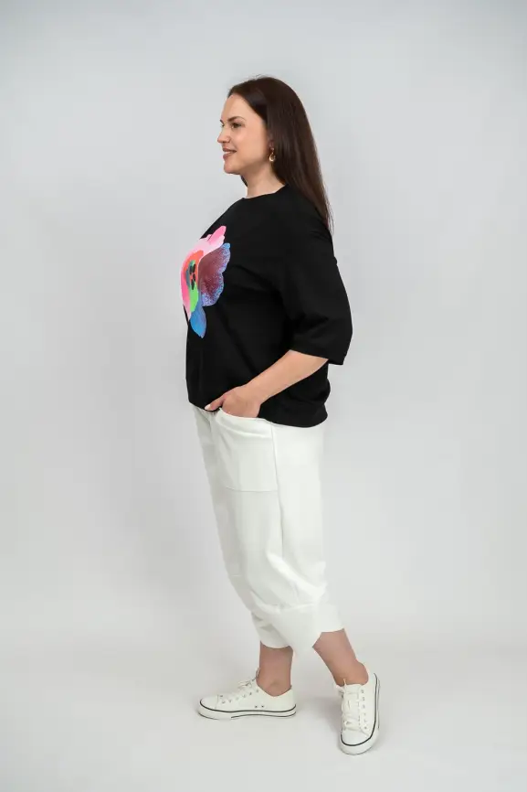 Лонгслив Цветы 25001 ЭттоПлюс Размер 50-58 фото 25