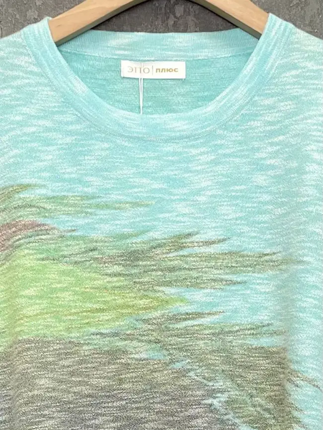 Джемпер облегченный с принтом 1006 Размер 50-58 фото 10