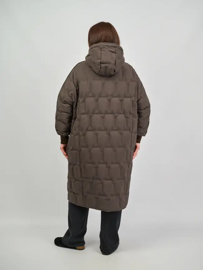 Пуховое пальто 6327 Размеры 50-60 фото 45