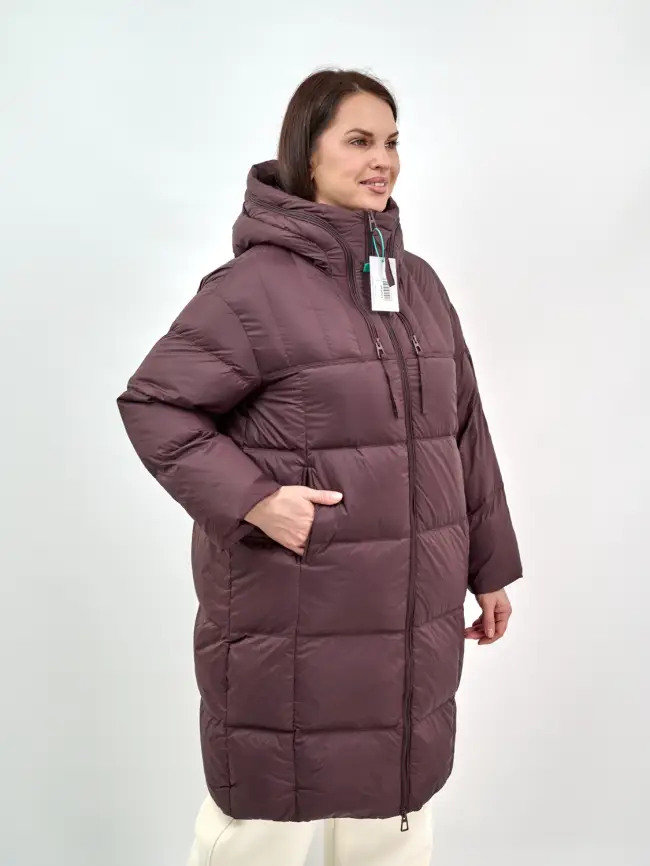 Пуховое пальто 870 Размер 48-54 фото 8