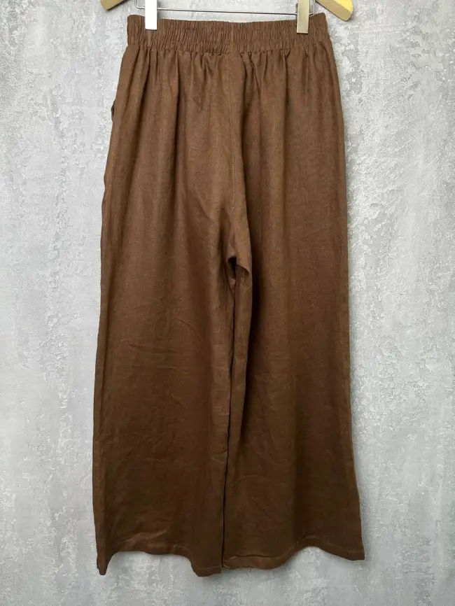 Брюки палаццо лен 24071 фото 5