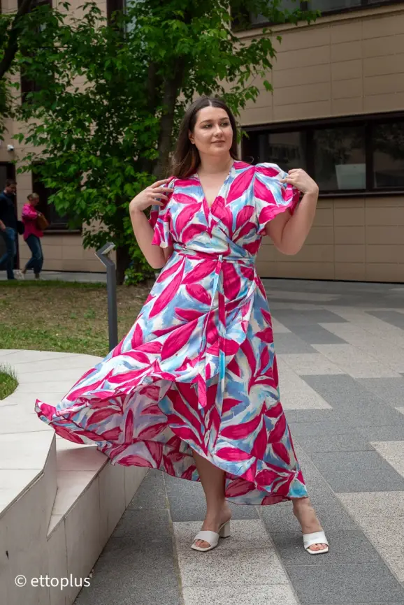 Платье на запахе ЭттоПлюс 044 размеры 48 - 58 фото 27