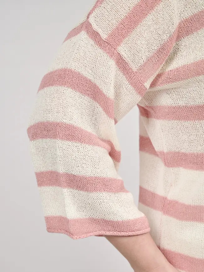 Джемпер облегченный в полоску ЭттоПлюс 25107 Размер 54-58 фото 35