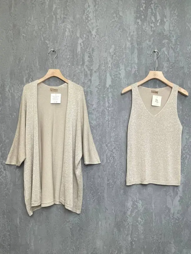 Двойка кардиган и топ Италия 8935 Размер 50-58 фото 2