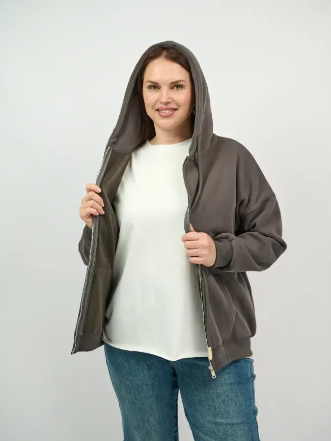 Худи зип утепленное оверсайз 506 Размер 50-58 фото 144