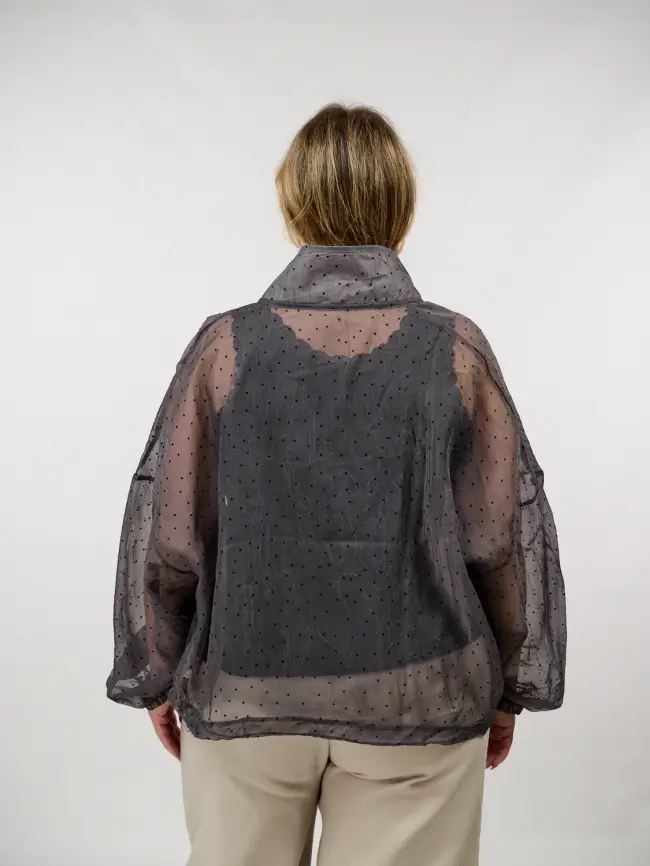 Ветровка-пыльник в горох 6703 Размер 50-58 фото 20