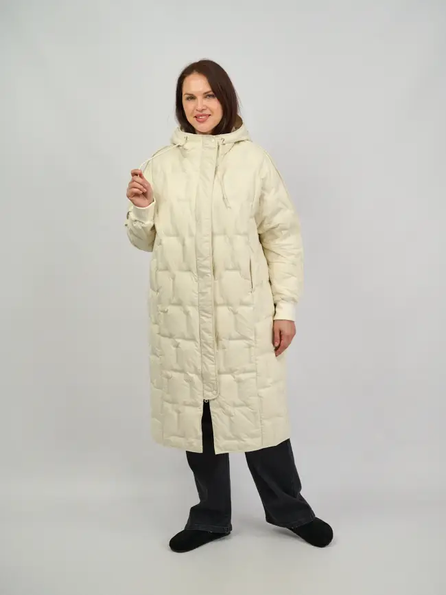 Пуховое пальто 6327 Размеры 50-60 фото 5