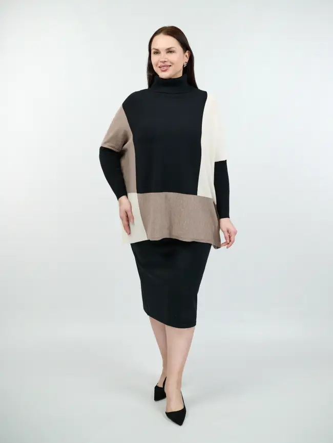 Джемпер три цвета ЭттоПлюс 937 Размер 50-58 фото 3