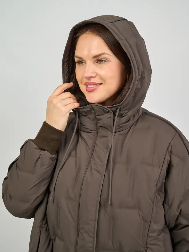 Пуховое пальто 6327 Размеры 50-60 фото 41