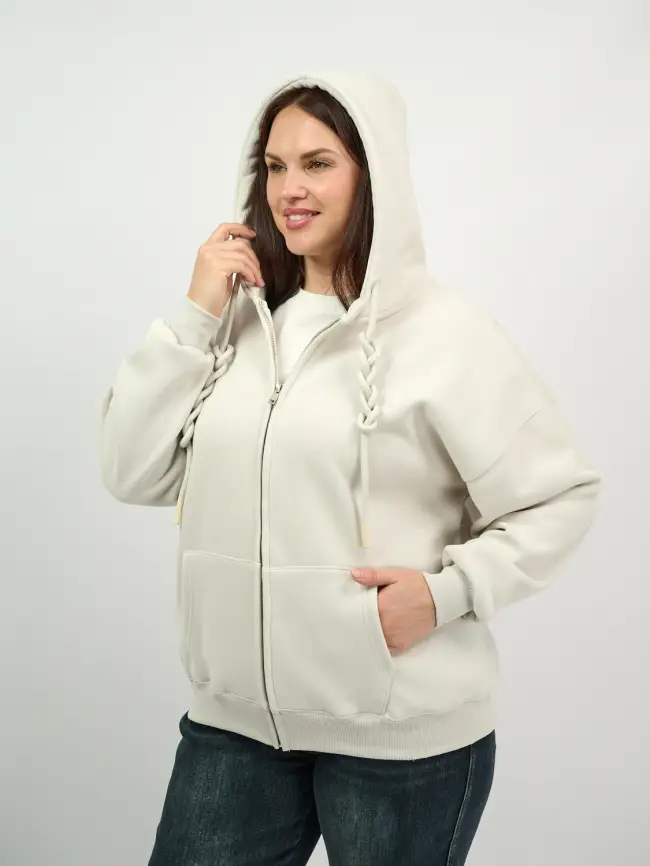 Худи зип утепленное оверсайз 506 Размер 50-58 фото 199