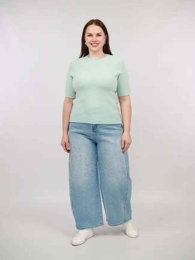 Джинсы в стразах 6788 Размеры 52-58 фото 13