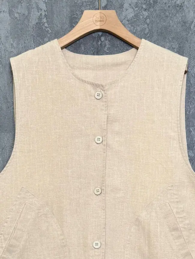 Жилет лен на подкладке 24625 Размер 50-58 фото 5