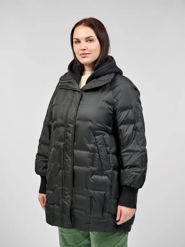 Пальто с вязаным капюшоном №2 8893 Размер 50-56 фото 29