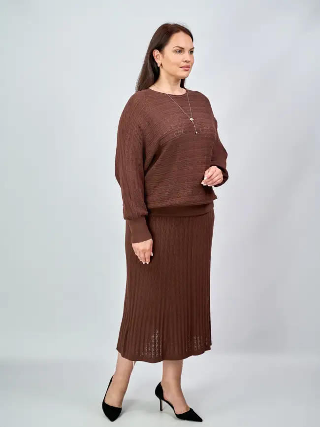 Джемпер "Ажурная вязка"ЭттоПлюс 6767 Размер 54-60 фото 22