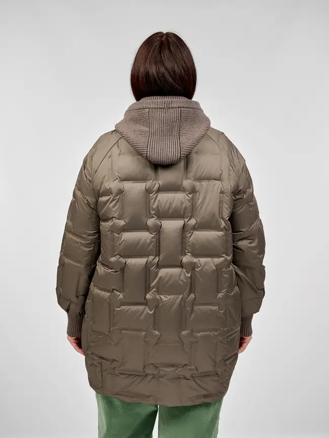 Пальто с вязаным капюшоном №2 8893 Размер 50-56 фото 12