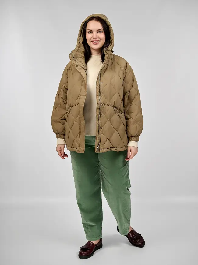 Стеганая куртка с капюшоном 8815 Размер 48-54 фото 31