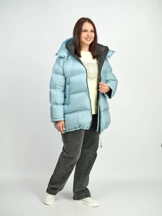 Пуховик зимний 9903 удлиненный Размер 50-60 фото 57