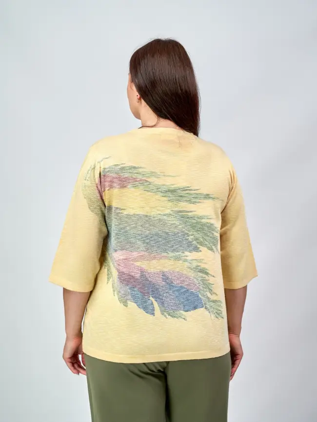 Джемпер облегченный с принтом 1006 Размер 50-58 фото 49