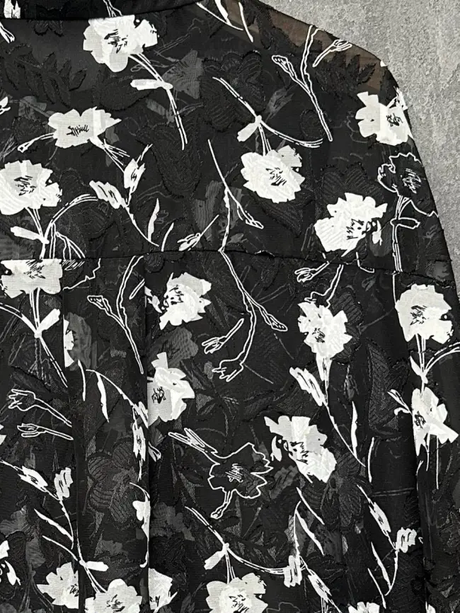 Блуза в цветочек 135-5 Размер 50-58 фото 13