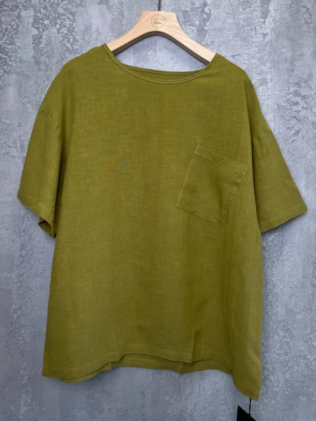 Футболка лен карман 24080 Размер 50-56 фото 11