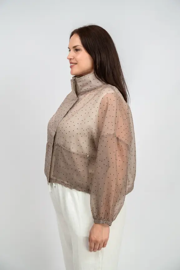 Ветровка-пыльник в горох 6703 Размер 50-58 фото 30