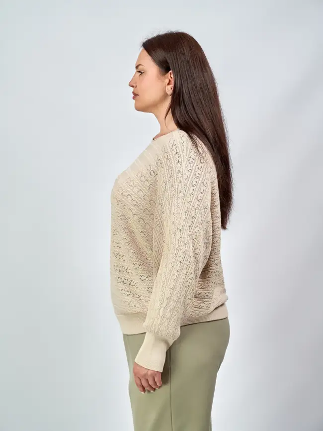 Джемпер "Ажурная вязка"ЭттоПлюс 6767 Размер 54-60 фото 7