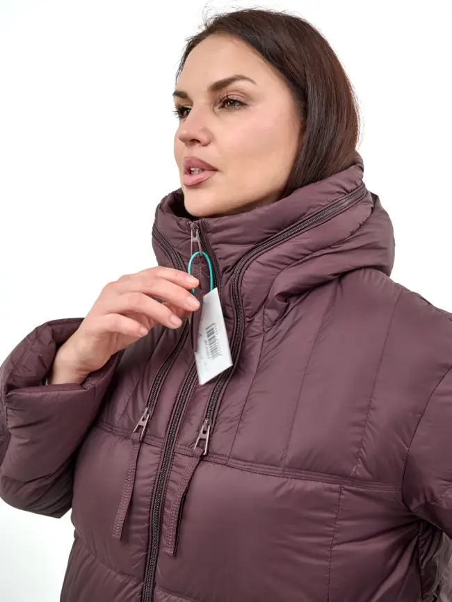 Пуховое пальто 870 Размер 48-54 фото 14