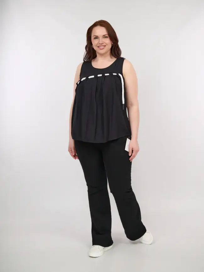 Блуза летняя 01175 Размер 46-48 (черный) фото 2