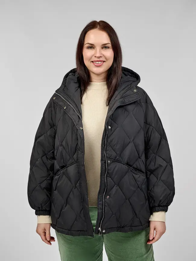 Стеганая куртка с капюшоном 8815 Размер 48-54 фото 16