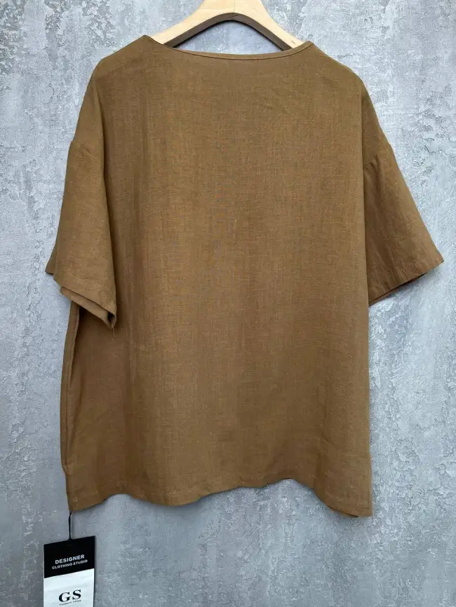 Футболка лен карман 24080 Размер 50-56 фото 10