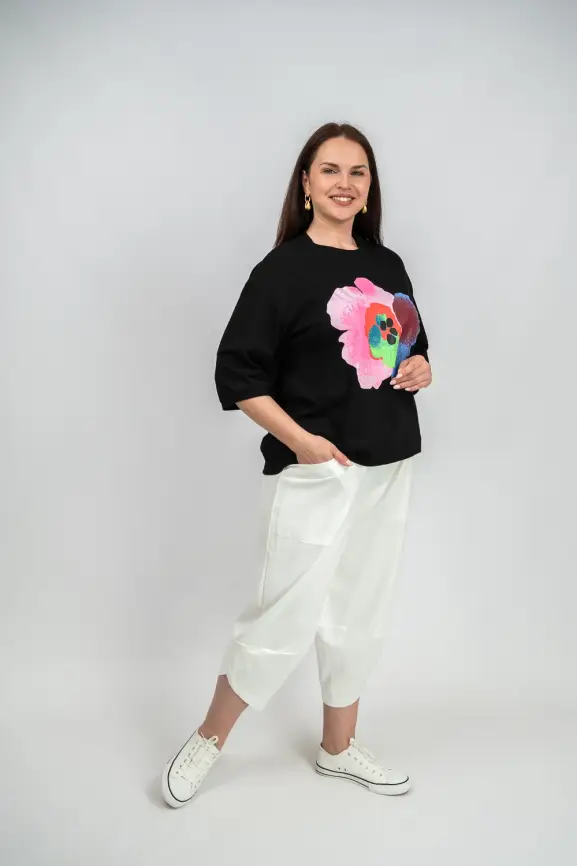 Лонгслив Цветы 25001 ЭттоПлюс Размер 50-58 фото 24